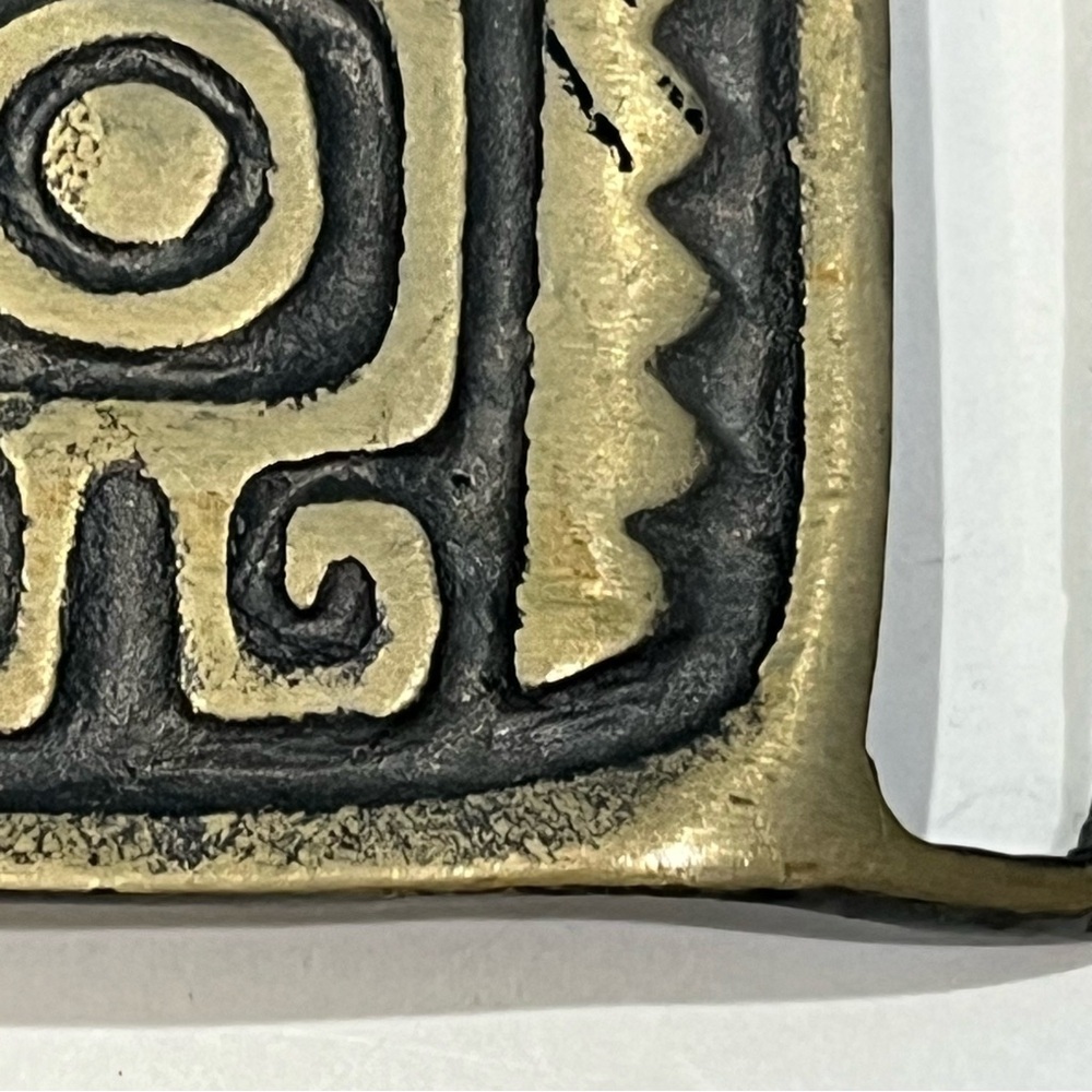 Set Of 2 Vintage Metal Belt Buckles Native American Inspired And 708 Steel - Picture 11 of 16